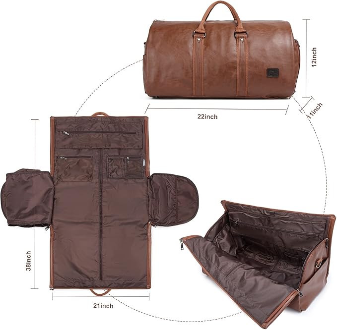 Bagvati™ - Leather Convertible Travel Bag – Versatile Elegance for Every Journey