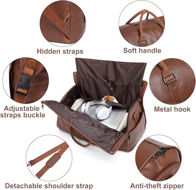 Bagvati™ - Leather Convertible Travel Bag – Versatile Elegance for Every Journey