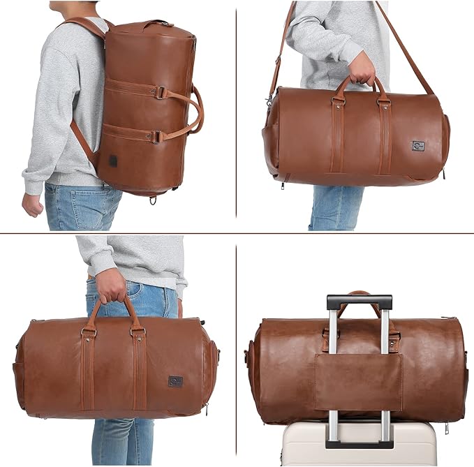 Bagvati™ - Leather Convertible Travel Bag – Versatile Elegance for Every Journey