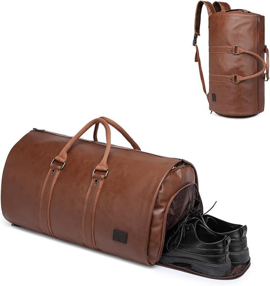 Bagvati™ - Leather Convertible Travel Bag – Versatile Elegance for Every Journey