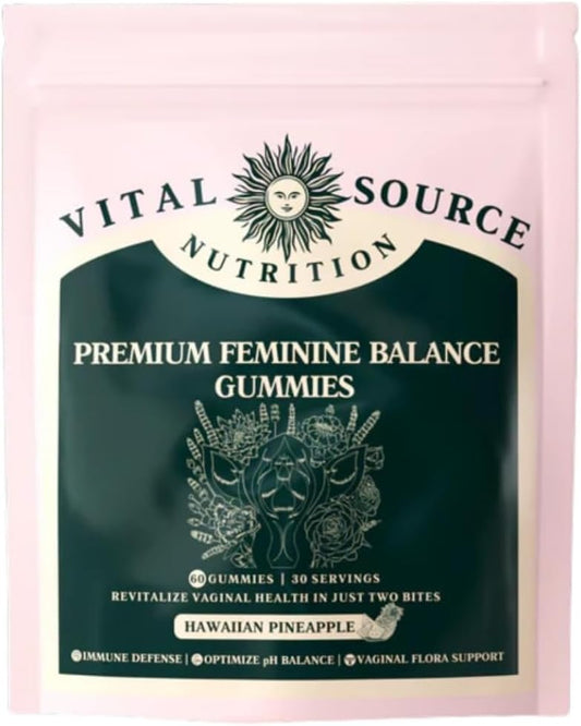 Feminine Balance Gummies, Immune Support - Vegan, Gluten-Free - Hawaiian Pineapple - 60 Gummies